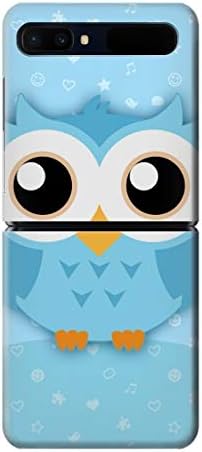 R3029 Cute Blue Owl Case Cover for Samsung Galaxy Z Flip 5G