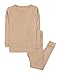Leveret Kids Pajamas Boys & Girls Solid Beige 2 Piece Pajama Set 100% Cotton Size 2 Years