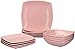 Creative Tops Raven Servizio Tavola 12 Pezzi, Piatti Quadrati in Ceramica, per 4 Persone, Rosa Fucsia