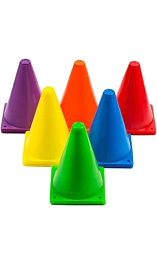 Image of CABRIO 6 inch Plastic Cone Marker Set for Field Marking Equipment Football Training Saucer Cone Cricket Training Agility Cones (6)