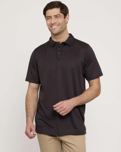 Image of 3 Pack:Mens Quick Dry Fit Polo Shirt Short Sleeve Golf Tennis Clothing Active Wear Athletic Performance Tech Sports Essentials Moisture Wicking Casual Dri-Fit T Shirts Set