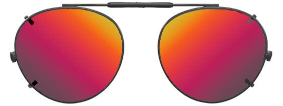 Visionaries Polarized Clip on Sunglasses - Round - Gold Frame - 49 x 43 Eye