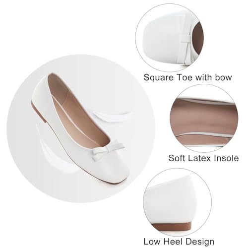 Image of Dear Time Women's Casual Foldable Ballet Flats Square Toe Ballerina Flats Shoes Comfortable