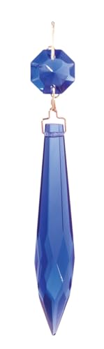 Image of B&P Lamp 3 Inch Cobalt Blue U-Drop Lamp Crystal Chandelier Light Replacement Pendant Prism