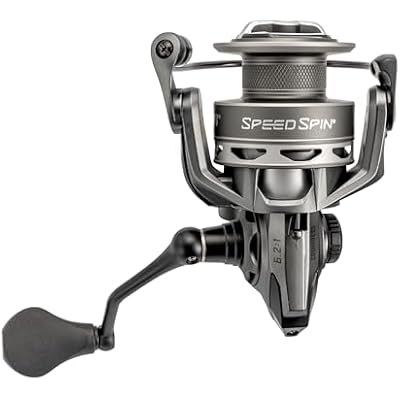 Lews Speed Spin Spinning Fishing Reel, Size 300 Reel, 9+1 Bearings, 6.2:1 Gear Ratio, Graphite Frame and Sideplate (Clam Packaging)