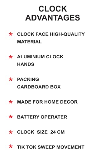 Image of SANDROSE 10-inch Designer Plastic Analogue Round Wall Clock for Home, Kitchen, Living Room, Bedroom, Office (24 cm x 24 cm x 4.5 cm) (Color 7)