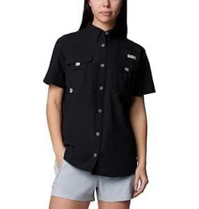 Columbia Bahama II Kurzarm Damen Button-Down Bluse Schwarz