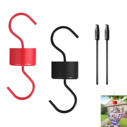 2-pack Fosse à fourmis mangeoire colibri garde-écureuil accessoires (rouge, noir)