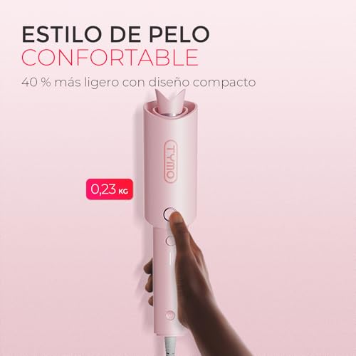 TYMO CURLPRO Rizador de Pelo Automático - Portátil Moldeador Tenacilla de Pelo Automatico de 25 mm, 160-210℃, Rizos Grandes Fácilmente, Plancha Pinzas Rizadora Cerámica, Antiquemaduras, Rosa - imagen 7