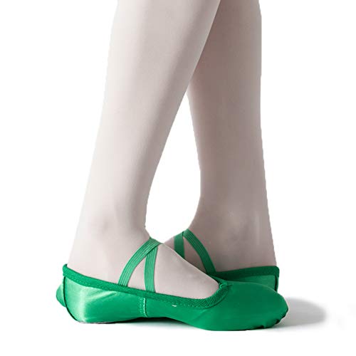 MSMAX Women's Ballet Shoes Satin Split Sole Flats for Dancing Gymnastic Yoga3
