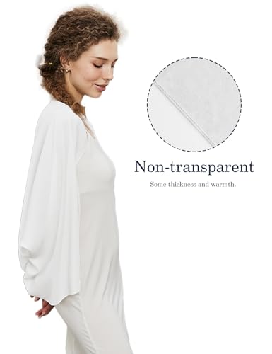 Women Chiffon Shawls and Warps for Evening Dresses Chiffon Cardigan Irregular Shape Double Sleeve Design3