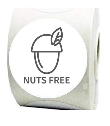 300 Food Allergen Free Adhesive Labels 22mm Multiple Options (Nuts Free)