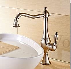 Mitigeur de salle de bain sur pont robinet de lavabo à bec rotatif gold
