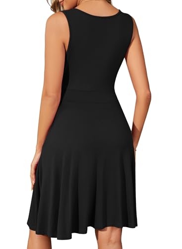 Image of WEACZZY Women's Summer Sleeveless Casual Dresses V-Neck Wrap Floral Holiday Tank Dress Flowy Beach Sundress with Pockets