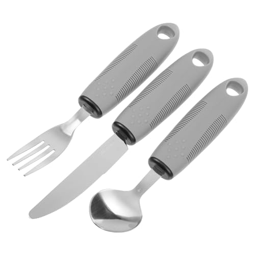 BUTIFULSIC Eating Utensils for Elderly Adaptive Silverware Set Easy to Clean Lightweight Non-Slip Design