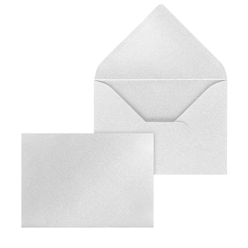 ÖKI Briefumschläge Gold/Silber | Für Grußkarten, Einladungen, Geburtstagskarten | 5 Stk. je Farbe | Briefkuvert/Briefhülle mit Nassklebung & Spitzklappe | Größe B6 125 x 176mm | 10 Stück