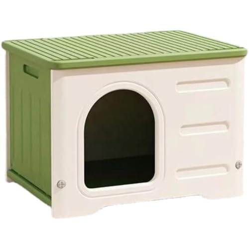 GrnArt 屋外用キャットハウス 環境に優しく 無害 無臭 防水素材 取り外し可能なデザインの屋外用キャットハウス 日焼け防止 雨よけ お手入れ簡単 (グリーン)