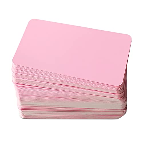 200 Carte Kraft in Colori Vari.6 Colori Biglietti da Visita.Kraft Vuoto Scheda Messaggio.Schede di Vocabolario,Carta di Parole.Biglietto d'auguri,Mini Cartolina (Rosa)