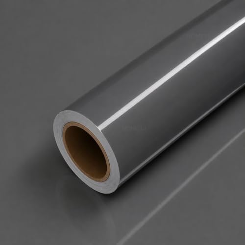 Image of HOME13 Dark Grey Wallpaper Peel and Stick Contact Paper Glossy Self Adhesive Vinyl Sticker Waterproof Removable Wallpaper for Bedroom Cabinets Livingroom (20x120 Inch)