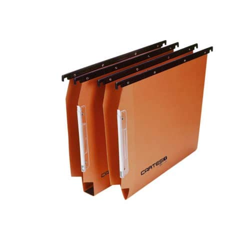 Cartelle sospese laterali per armadi CARTESIO 33 cm fondo U 3 cm arancio