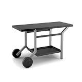 Forge Adour – Table Roulante Plancha Acier Noir et Gris, Crédence Intégrée, Cache Bouteille Gaz, Compatible Planchas 45, 60 et 75 cm, Garantie 2 Ans