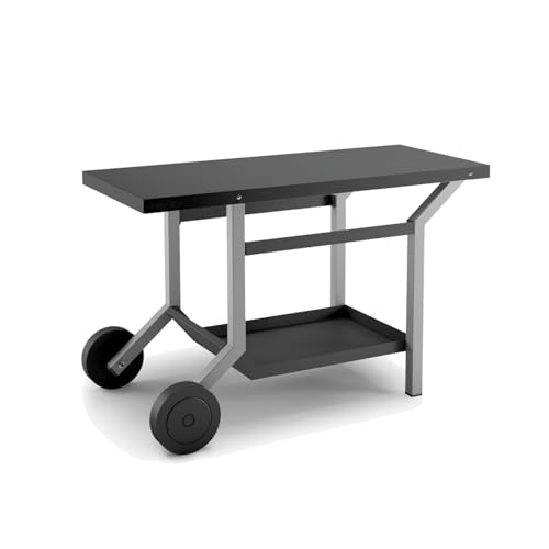 Forge Adour – Table Roulante Plancha Acier Noir et Gris, Crédence Intégrée, Cache Bouteille Gaz, Compatible Planchas 45, 60 et 75 cm, Garantie 2 Ans