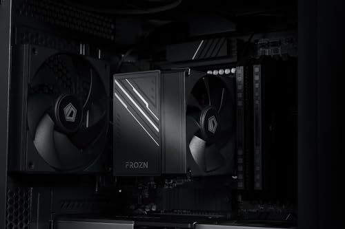 Image of ID-COOLING FROZN A400 Black - 4.9 inch Height Black Air CPU Cooler, 4xФ6mm Heatpipes, 92x92x25mm PWM Fan, TDP 180W, All Black Layout, Intel LGA1700 /1851 /1200 /115X; AMD AM4 /AM5 (123mm in Height)
