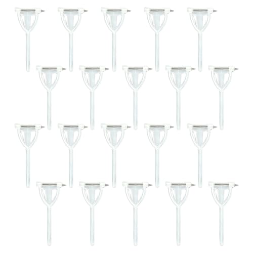 KEJOL 20 Épingles de Boutonnière, Triangle Plastique pour Corsage, Accessoire de Broche Mariage pour Marié (Blanc)