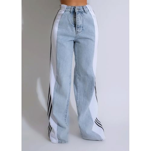 Jean taille haute à rayures FGRID pour élancer la silhouette avec un denim stretch - 2