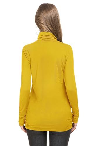 Womens Mock Turtleneck Tops Long Sleeve Fleece Lined Lightweight Thermal Base Layer2