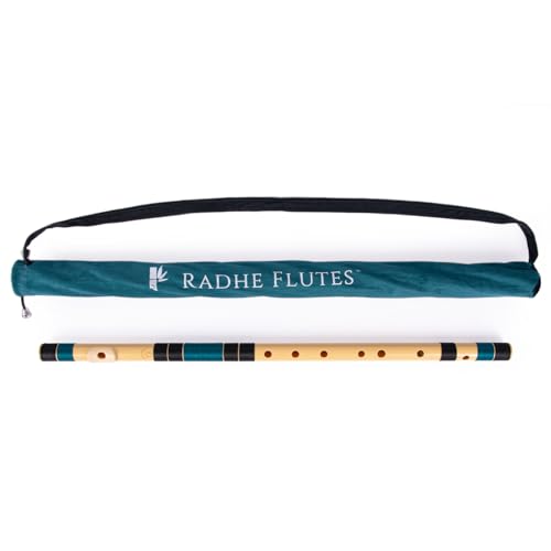 Image of Radhe Flutes PVC Fiber Bass G With Velvet Cover (Beige Flute With Black & Dark Green Threads)