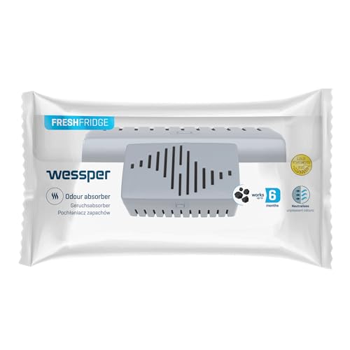 Wessper Absorbente de olores Fresh Fridge para frigorífico con cartucho reemplazable, neutraliza los malos olores, con carbón activo, muy eficaz, duración de funcionamiento 6 meses