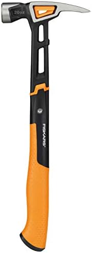 Fiskars Młotek stolarski IsoCore XXL,Długość: 41 cm, Waga: 1,02 kg, Czarny/ pomarańczowy, 1020216