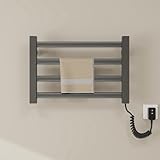 QJHSSM Scaldasalviette Termoarredo Elettrico da Bagno da Parete, Radiatore Elettrico Basso Consumo, Dimensioni 450x300 mm Sistemi di Sicurezza, Impermeabile IPX5-Grey