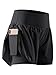 CADMUS 2 in 1 Women's Workout Shorts Athletic Gym Running Shorts for Women Phone Pockets,Black, X-Large