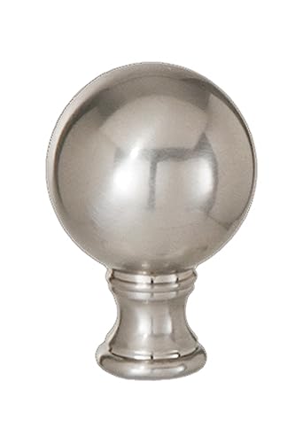 Image of B&P Lamp Sphere Style Nickel Finial, 1 3 /4 in Ht, 1 /4-27 Tap