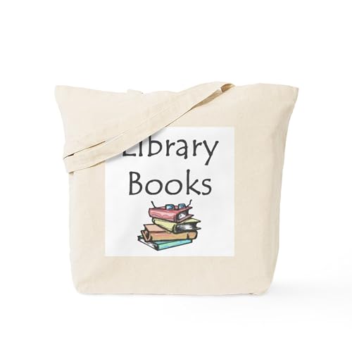 CafePress Library Book Tote Bag Reusable Natural Beige Canvas Shopping Bag