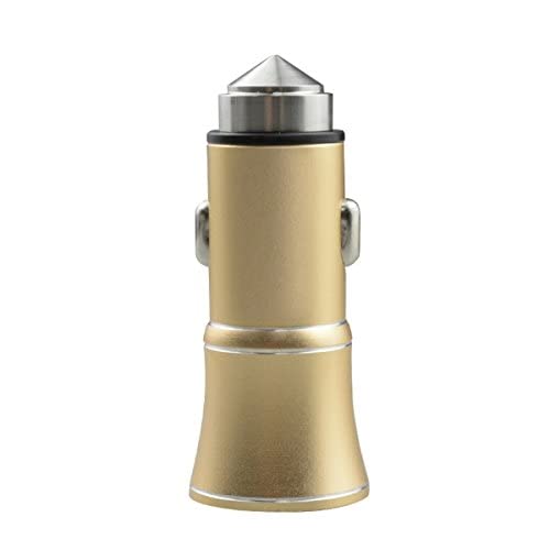STORE99® SEZU Tower 1st Generation Aviation Aluminium 1A + 2.1A Dual USB Car Charger with Safety Hammer(Gold)