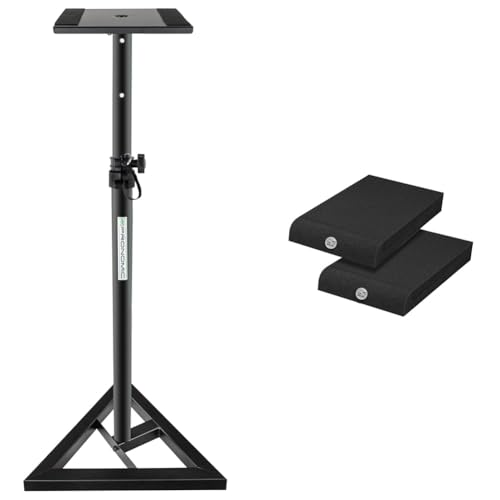Pronomic SLS-10 Stativ für Studio Monitor Ständer & Infitronic - INSMA1730-2er-Pack Studio Monitor Absorberplatte Isolationspads schaumstoffe schwarz (170x300mm)