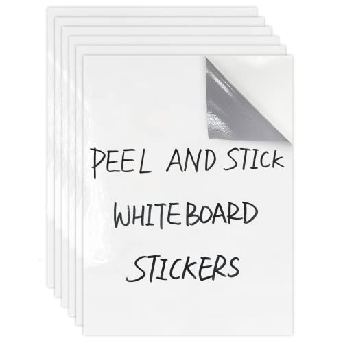 Image of T&W SAME FILM Dry Erase Board Sticker-Whiteboard Stickers-8.27''X11.69''Removable Dry Erase Sheets-Fridge Magnetic Paper Alternatives For Wall /Desk /Refrigerator /Door /Home /Office /Classroom(White-6Pcs)