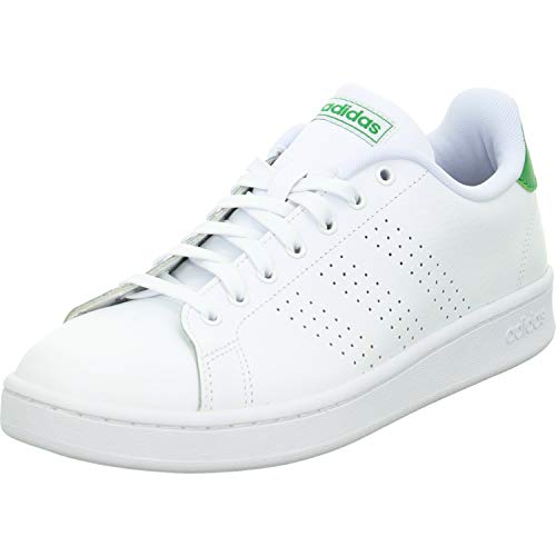 Adidas Advantage, Sneaker Hombre, Blanco (FTWR White/FTWR White/Green FTWR White/FTWR White/Green), 43 1/3 EU