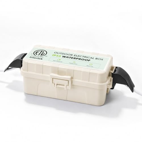 RESTMO Outdoor Electrical Box with Detachable Awning Cover, IP55 Waterproof