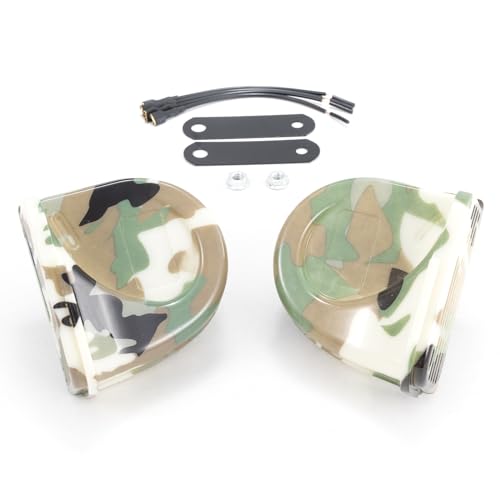 FARBIN Train Horns for Trucks Motorcycle 12V 150DB Train Sound Car Horn Kit Super Loud Snail Horn for Motorbike Truck Boat Pickup (Camouflage pattern,12V)