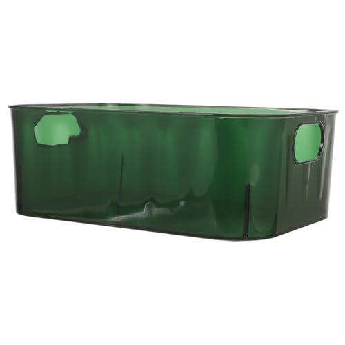 Ciieeo 軽量持ち運び可能な収納バスケット 透明グリーン 化粧品オーガナイザー 衣類雑貨整理用 丈夫で変形しにくい 棚やキッチン 洗面所対