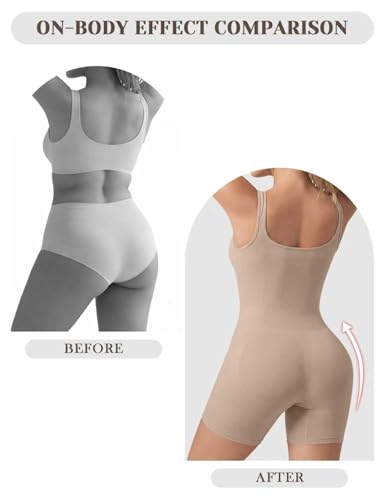 Image of VVX Shorts Bodysuit for Women Tummy Control Shapewear Seamless Sexy Butt Lifting Workout Bodycon One Piece Short Jumpsuit