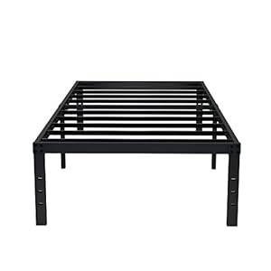EMODA 16 Inch Platform Twin XL Bed Frames No Box Spring Needed, Heavy Duty MetalBed Frame, Noise Free, Easy Assembly, Black