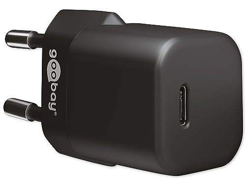 Chargeur rapide USB C 20W Goobay 59357 adaptateur secteur pour iPhone et Samsung Galaxy noir