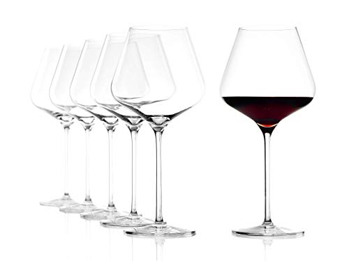 Stölzle_Lausitz Verres à vin Rouge de Bourgogne quatrophil de 708 ML, Set de 6, Verres voluptuosas, soufflage du Verre,  pour Le Lave-Vaisselle