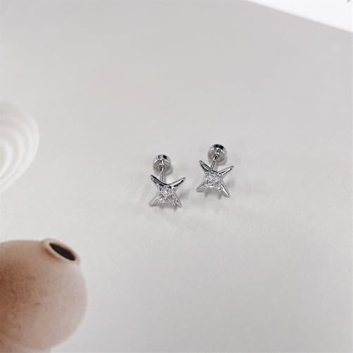 Cute 20G CZ Star Flat Screw Back Small Stud Earrings for Women Men Dainty Stainless Steel Crystal Cartilage Tiny Tragus Piercing Sleeper Studs Hypoallergenic Jewelry for Niece Daughter4