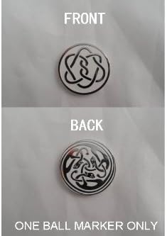 Black/Silver Laced Cats/White Design 2 Sided Ball Marker 23mm